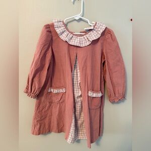 Shrimp & Grits Kids Pink Plaid Collar Dress